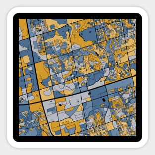 Markham Map Pattern in Blue & Gold Sticker